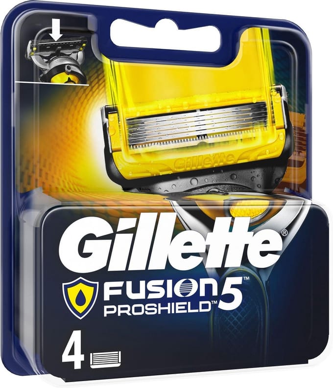 Gillette Fusion 5 Proshield Scheermesjes - Yellow 4 stuks