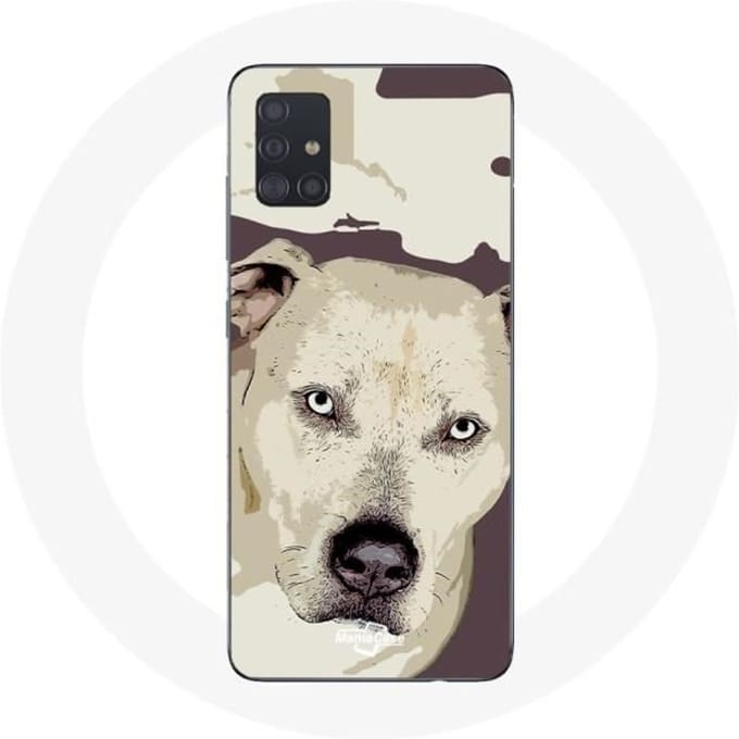 Samsung Galaxy A51 Hoesje Wit Pitbull Hond wit