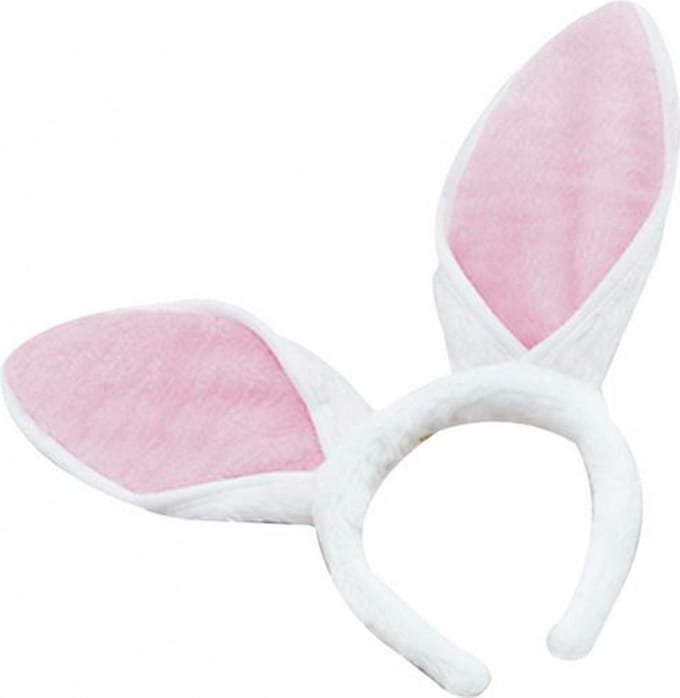 Bunny diadeem wit met roze