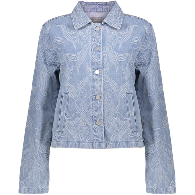 Geisha Jeans Jacket Jacquard Flower Bleached Denim Taglia: M | Giacche di jeans Outlet | Donna | Blu