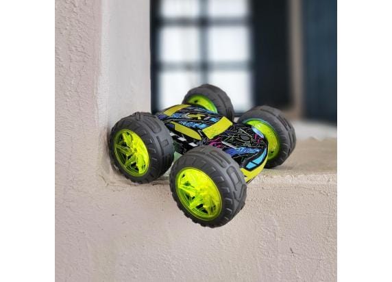 Exost RC 360 Cross Flash Stuntauto groen 1:18 - Flashing wheels - Incl. oplaadbare batterij - RC auto