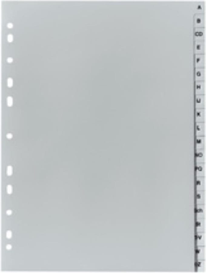 Herlitz plastic registers - A-Z - A4 - halve hoogte - 20 stuks