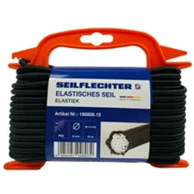 Seilflechter Elastiek Latex/polyester Zwart – 6 Mm X 15 M Op Rol