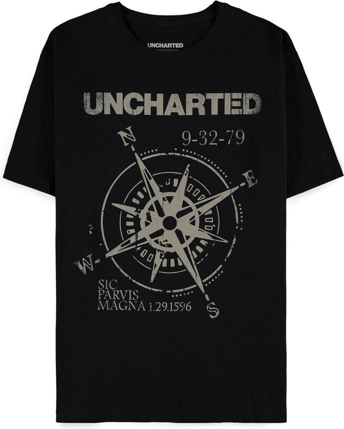 Uncharted Heren Tshirt -S- Compass Zwart