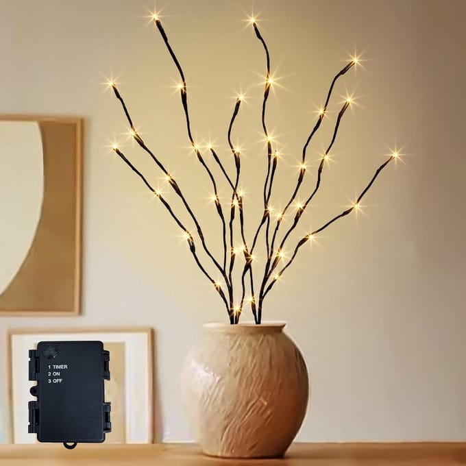 Verlichte Takken - Decoratieve Lampen - Feestelijke Sfeer - Met Timerfunctie - 76 cm - Warmwit