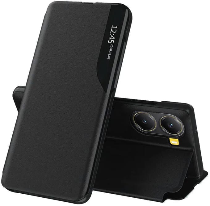 Hoesje geschikt voor Xiaomi Poco X7 Pro - Techsuit eFold Book Case - Zwart