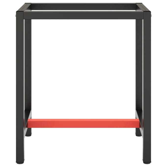 vidaXL - Werkbankframe - 70x50x79 - cm - metaal - matzwart - en - matrood