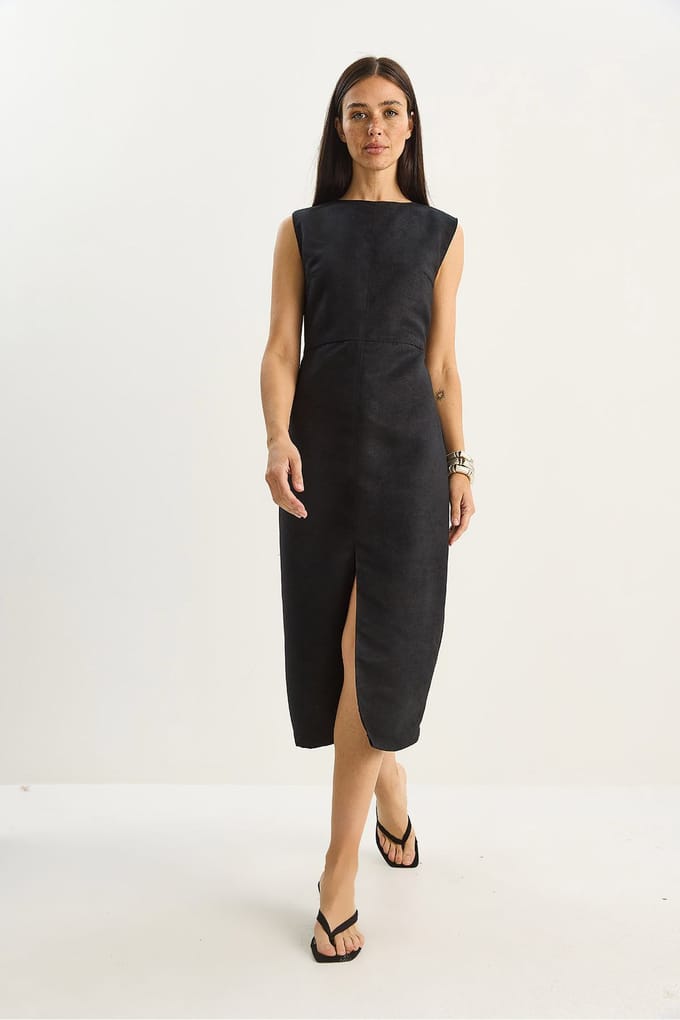 Faux Suède Midi-jurk