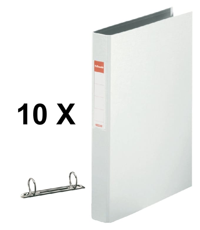 10 x Ringband Esselte Vivida A4 2-rings O-mech 25mm PP wit