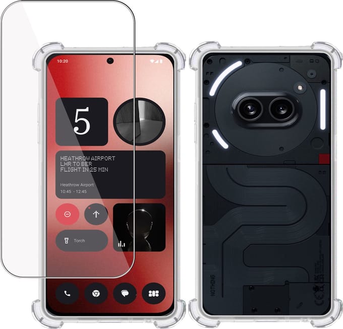Hoesje + Screenprotector geschikt voor Nothing Phone 2a / 2a Plus – Tempered Glass - Extreme Shock Case Transparant