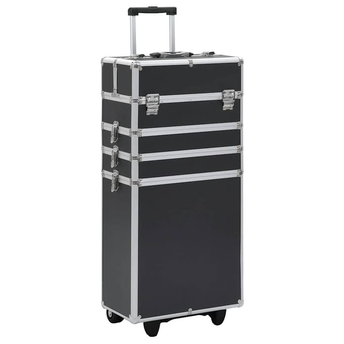 vidaXL - Make-up - trolley - aluminium - zwart