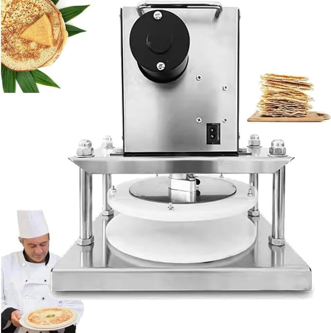 Deegpers Machine - Elektrische Deegroller - Bakken Thuis - Gelijkmatige Dikte - 22 cm - Zilver