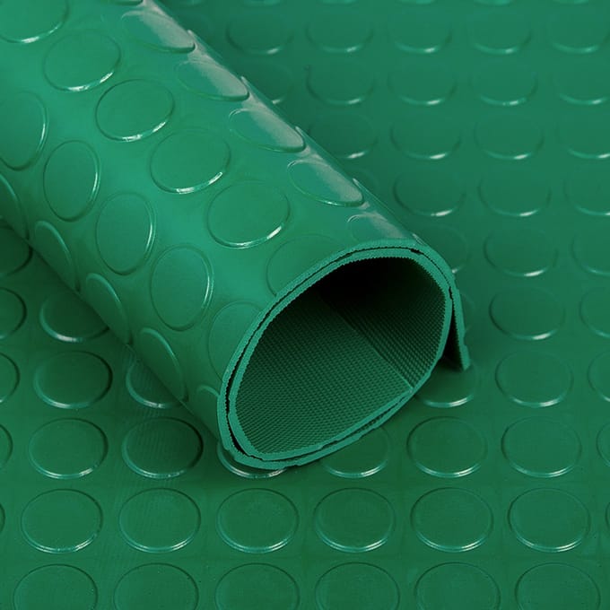 Rubbermagazijn - Noppenloper - Groen - Dikte 3mm - 120cm breed - Lengte 2 meter