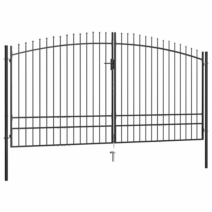 Portail de Jardin à Double Battant Woerden avec Pointe en Lance 400 x 249,5 cm