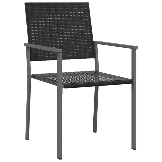 vidaXL - Tuinstoelen - 4 - st - 54x62,5x89 - cm - poly - rattan - zwart