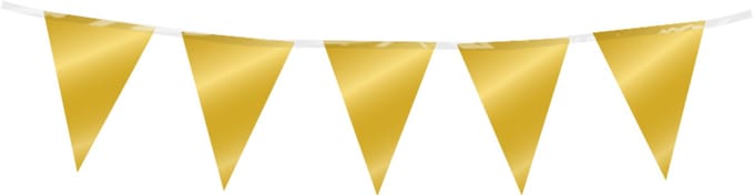 Mini vlaggenlijn | Folie | Kleur: Goud | Lengte: 3 meter