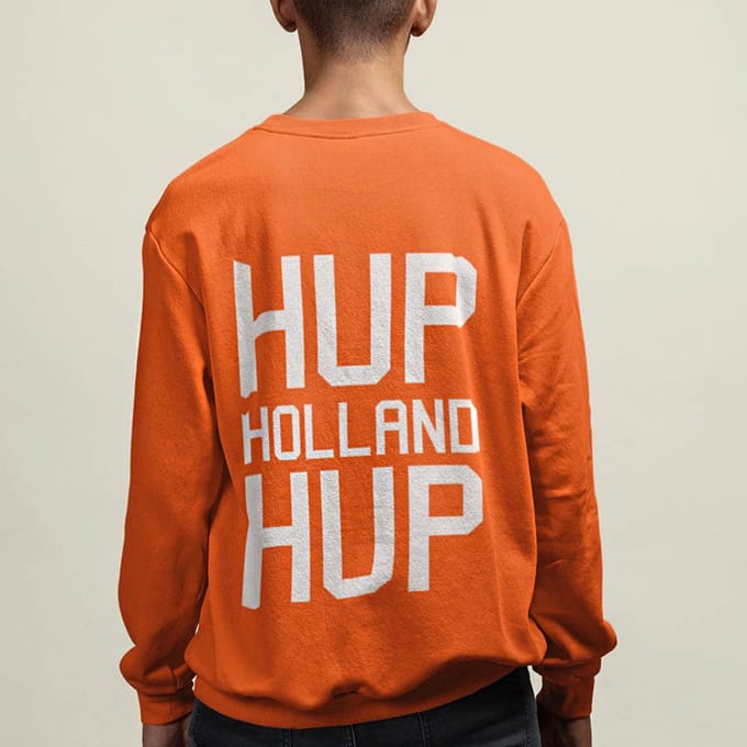 Oranje Trui WK Hup Holland Hup Backprint S