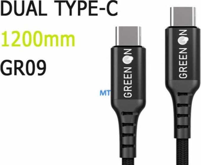 Green on - dual type c - type c - 60 W- 1200MM