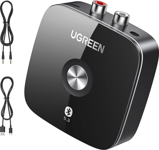 Bluetooth 5.3 Audio Ontvanger met 3,5mm en 2RCA Verbinding - HiFi Draadloze Audioadapter