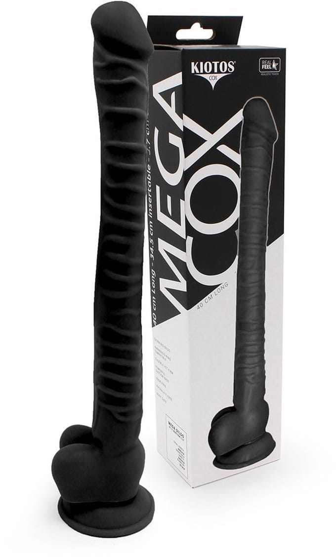 Kiotos Cox - Mega Dildo XXL 40 x 3.7 cm - Zwart