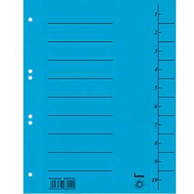 Scheidingsblad, Intensief karton, A4, blauw
