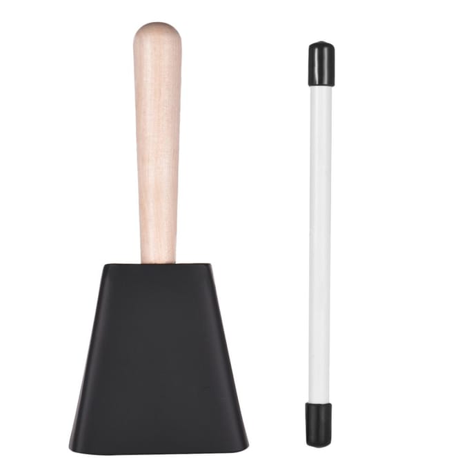 Professionele metalen koebel met houten handvat, slaginstrument black
