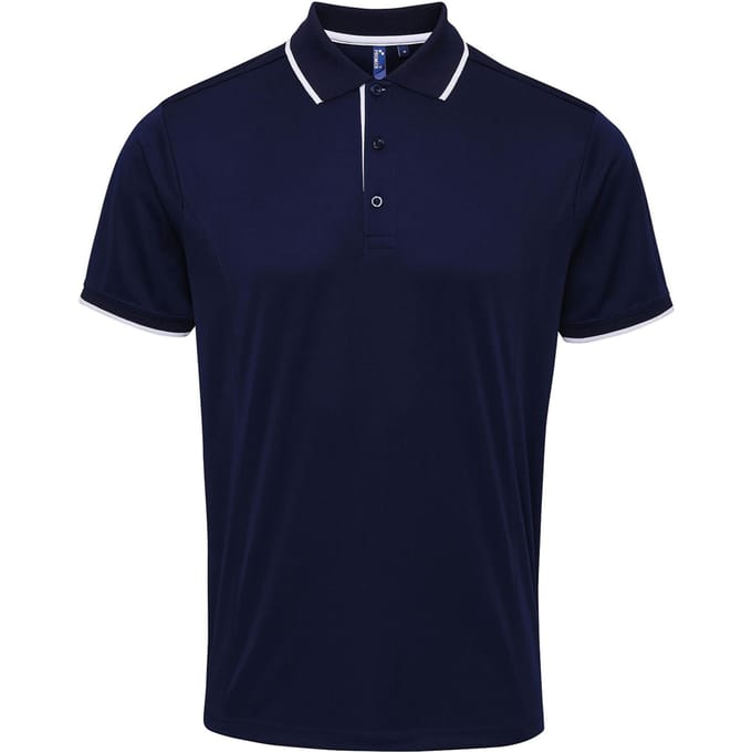 Premier Herencontrast Coolchecker Polo Shirt (Marine / Wit)