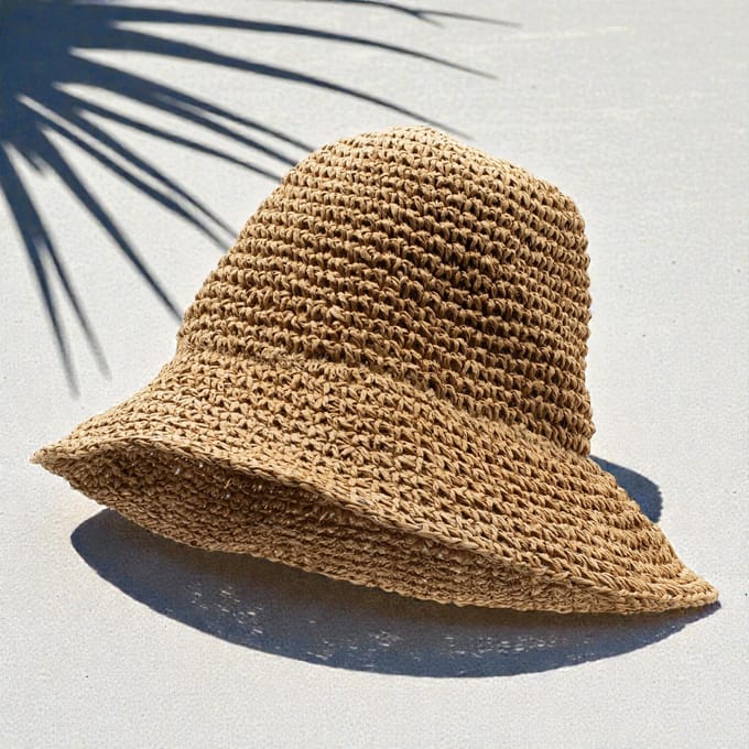 Nomad Sari Floppy Straw Sun Hat - Natural Coffee