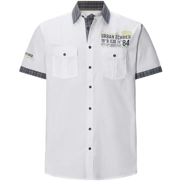 Jan Vanderstorm herren Overhemd Met Korte Mouwen - 51/52 - wit - Plus Size