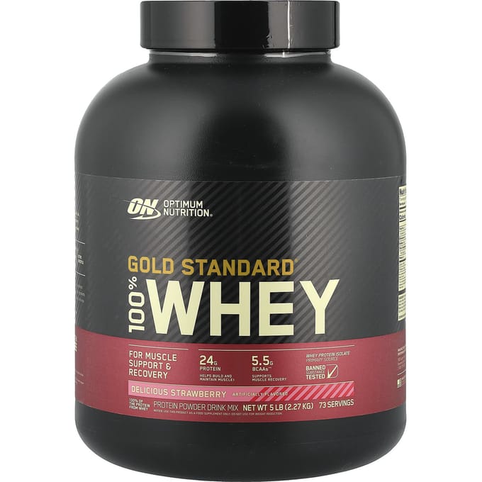 Gold Standard 100% Whey, Heerlijke Aardbeiensmaak, 2,27 kg(5 lbs)