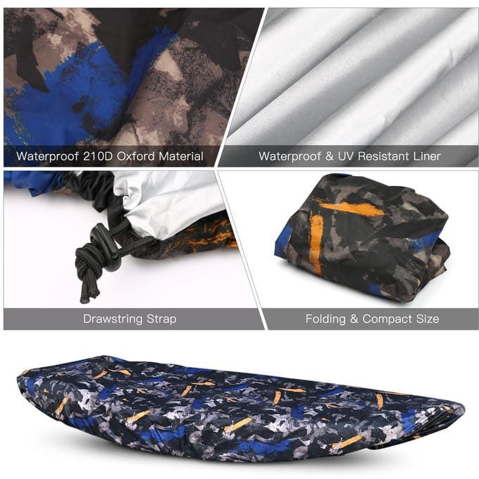 Universele kajak-kanoboothoes, waterdichte stofhoes, opberghoes, schild camouflage