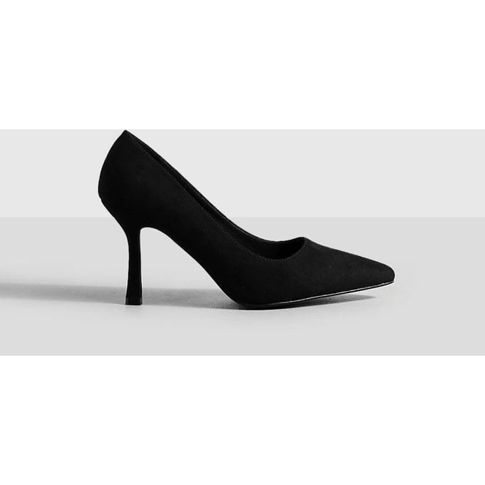 boohoo Dames Lage Stiletto Courtschoen | Zwart | Maat: 37