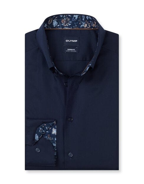 OLYMP Luxor Overhemd, Modern Fit, Button-down, Marineblauw