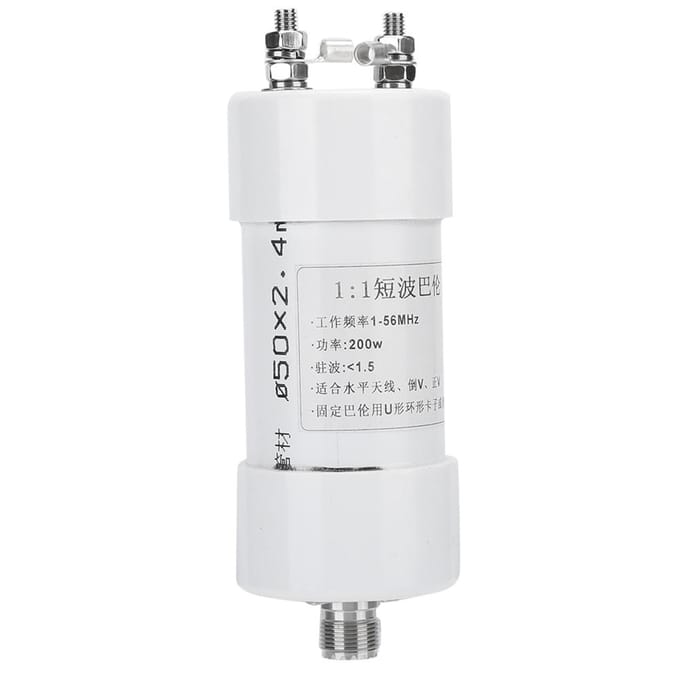 1:1 Mini Balun Ondes Courtes Barron 200W 156MHz pour Antenne en V Inversé Horizontale