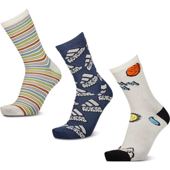 Adidas Kids Crew 3 Pack Sokken Unisex - Wit - Maat 34-36