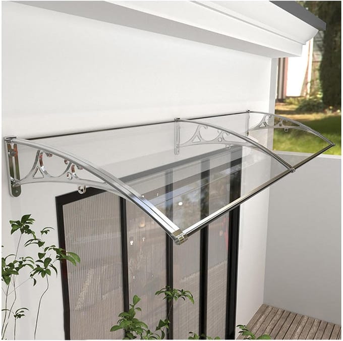 Gebogen Luifel - Deur Overkapping - Buiten Bescherming - Stormbestendig Ontwerp - 60x130cm - Transparant