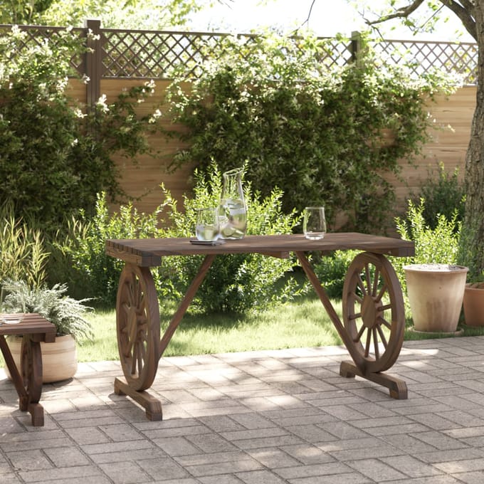vidaXL - Tuintafel - 115x55x65 - cm - massief - vurenhout
