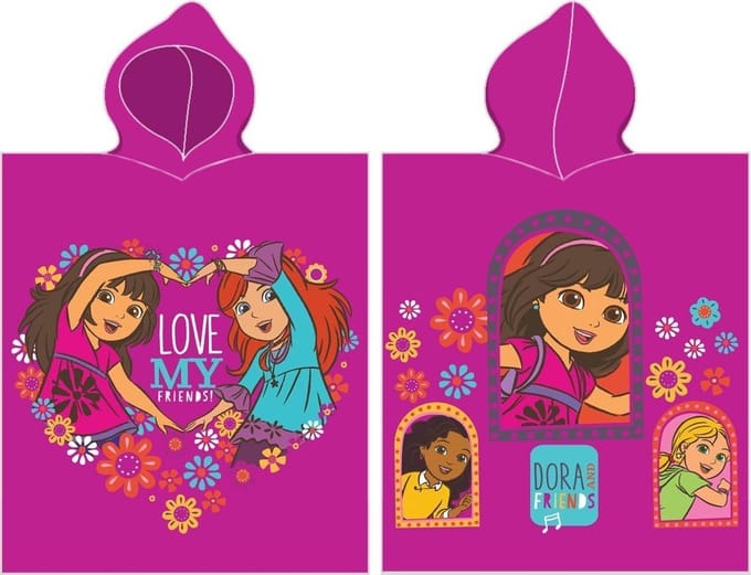 Dora de Verkenner - Poncho - Handdoek met capuchon - 50 x 115 cm. - Dora the Explorer - Badponcho - Paars