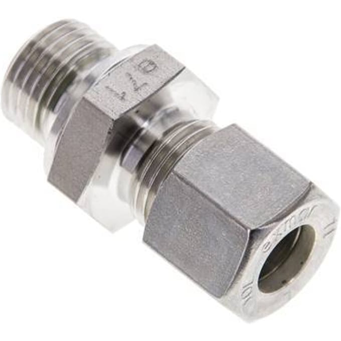 10L & M16x1.5 RVS Rechte Knelfitting Buitendraad 315bar FKM ISO 8434-1