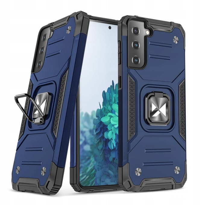 Wozinsky Ring Armor étui de protection hybride blindé + support magnétique Samsung Galaxy S22 bleu