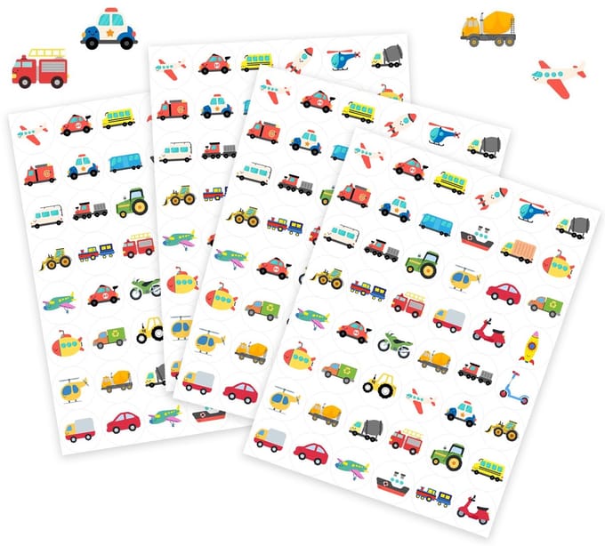 Beloningsstickers Voertuigen - 4 Stickervellen - Jongens Stickers