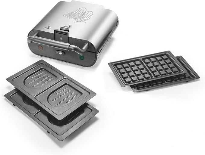 2-in-1 Wafelijzer en Tosti-Ijzer met Verwisselbare Platen