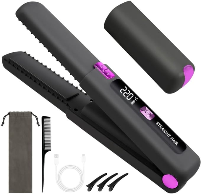 TopChoice® Draadloze Stijltang - Mini Stijltang - Reis Stijltang - 4500mAh - Zwart