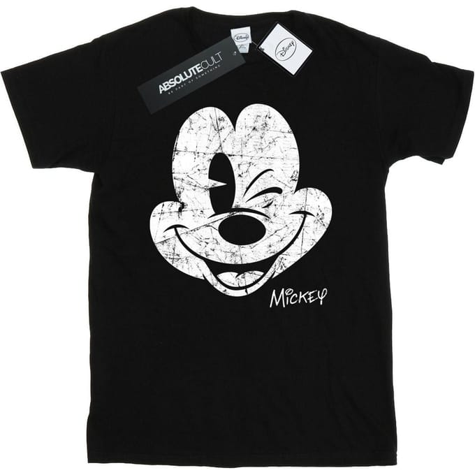 Li-cense Disney heren mickey mouse distressed gezicht t-shirt