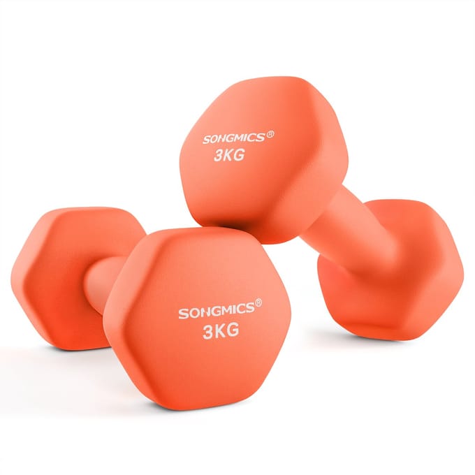 SONGMICS - Dumbells - Hexagon Dumbells - Dumbells 3 kg - Voor Krachttraining Thuis
