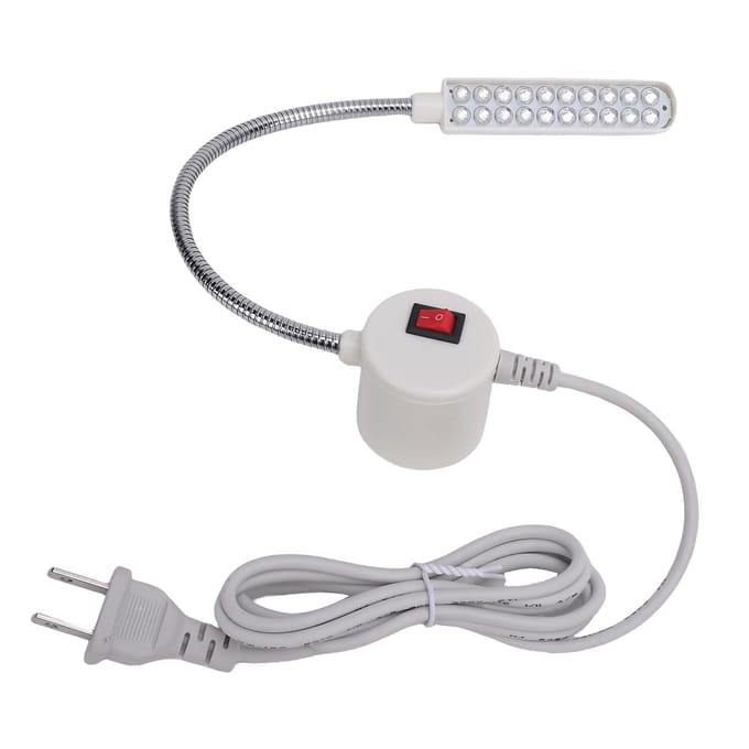 Naaimachinelamp 20 LED's Paarse Verlichting Flexibele Hals Magnetische Basis LED Naailamp US Plug gray