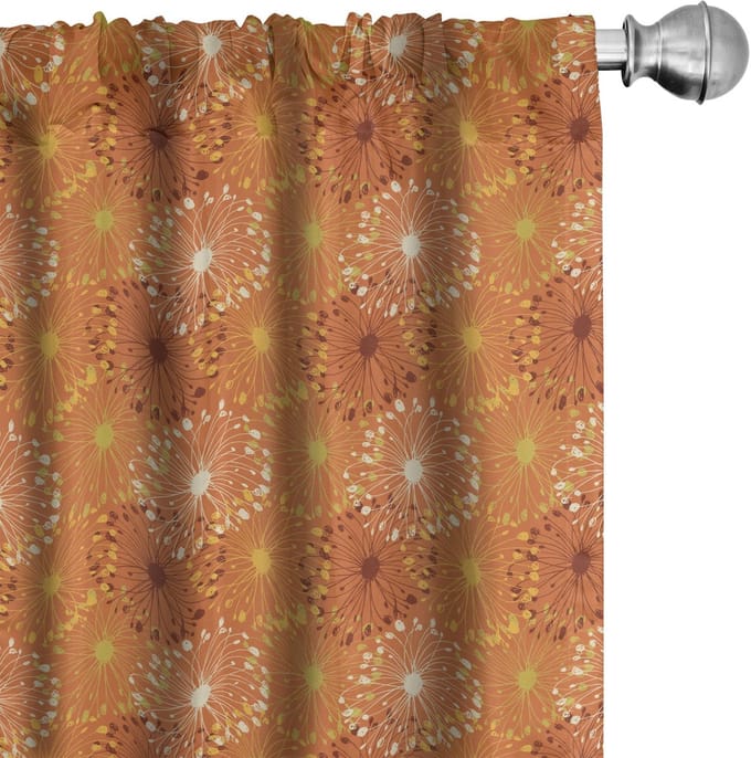 ABAKUHAUS Gordijnen – 2x75x175 cm – Microvezel – Geelbruin