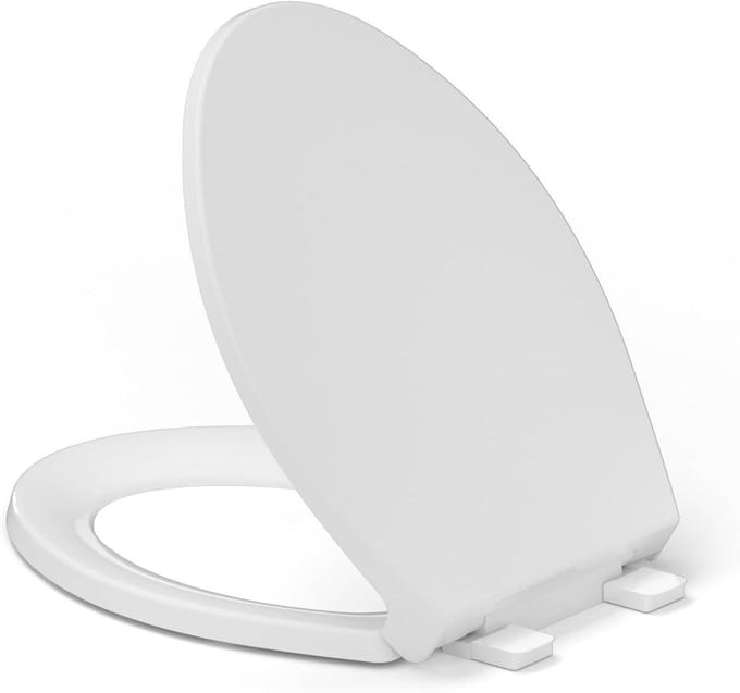 Toiletbril Ovaal - Langwerpige Deksel - Badkamer Comfort - Langzaam Sluitend - 47x36cm - Wit