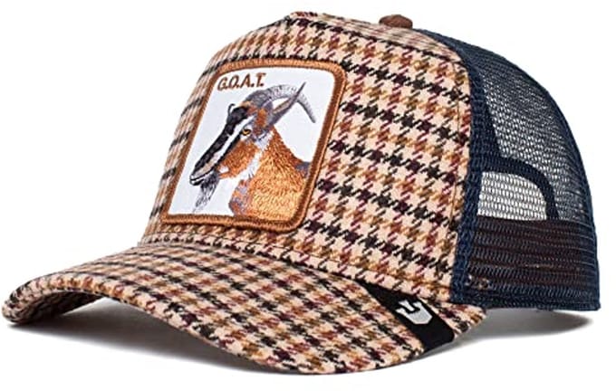 Beige Verstelbare Trucker Cap met Ziegenmotief