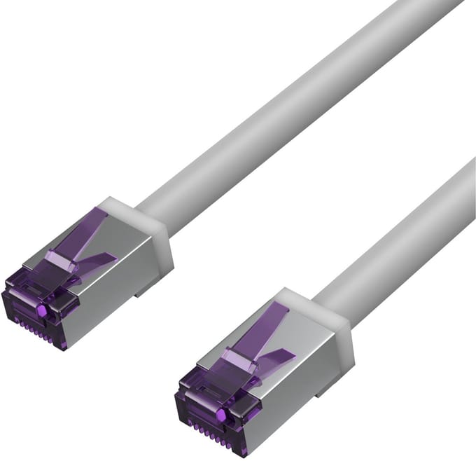 Flexline S/FTP CAT6a 10 Gigabit netwerkkabel / grijs - PVC - 0,15 meter